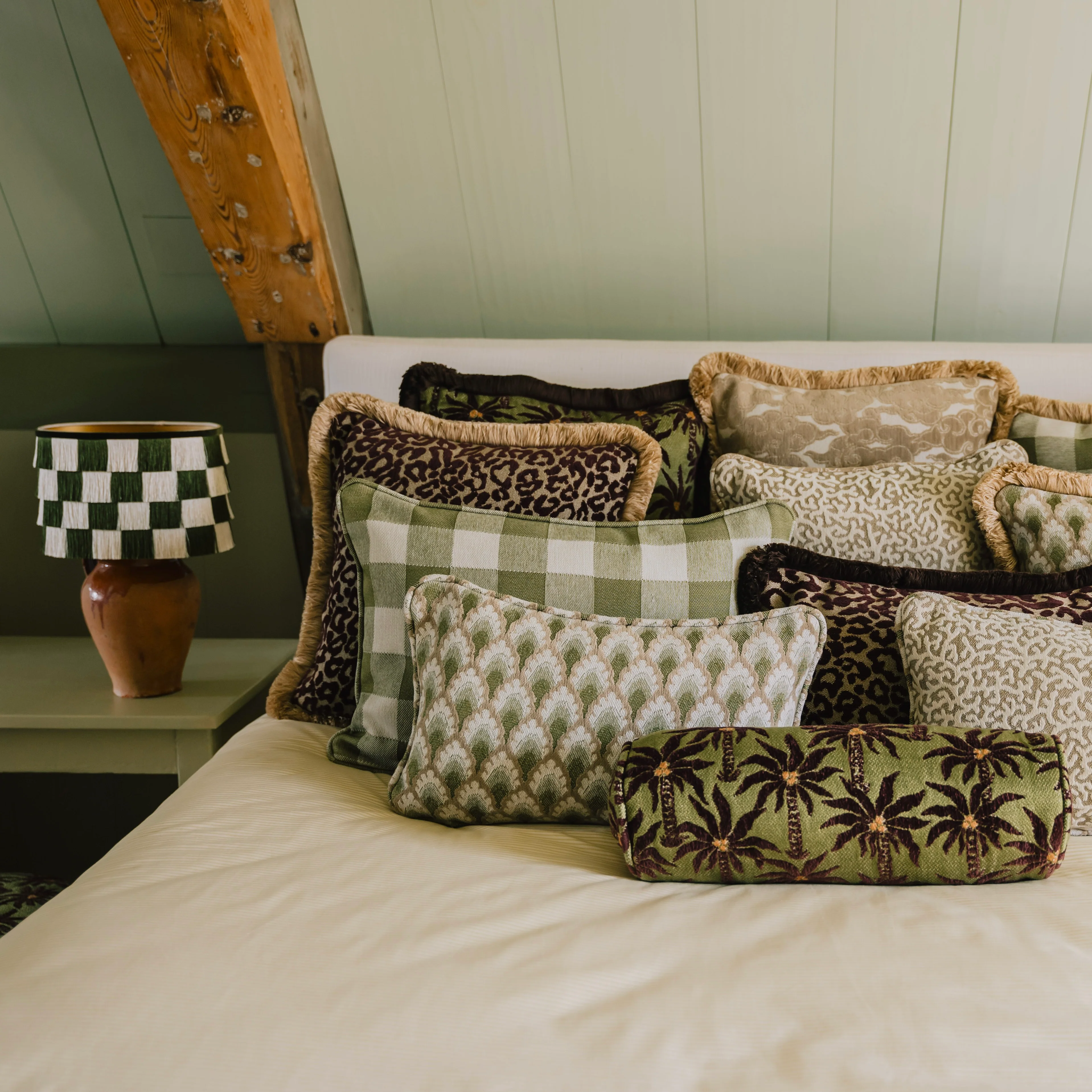 Bolster Laura Chocolate & Olive - Image 6