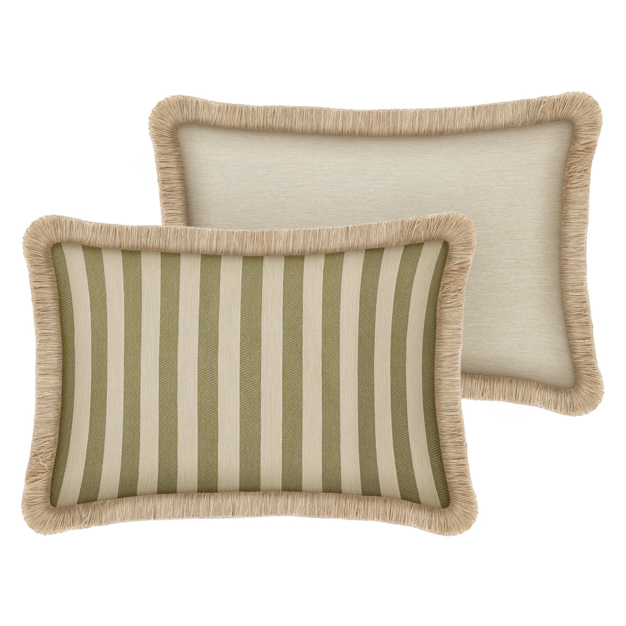 Cushion Jackie Olive & Ecru - Image 12