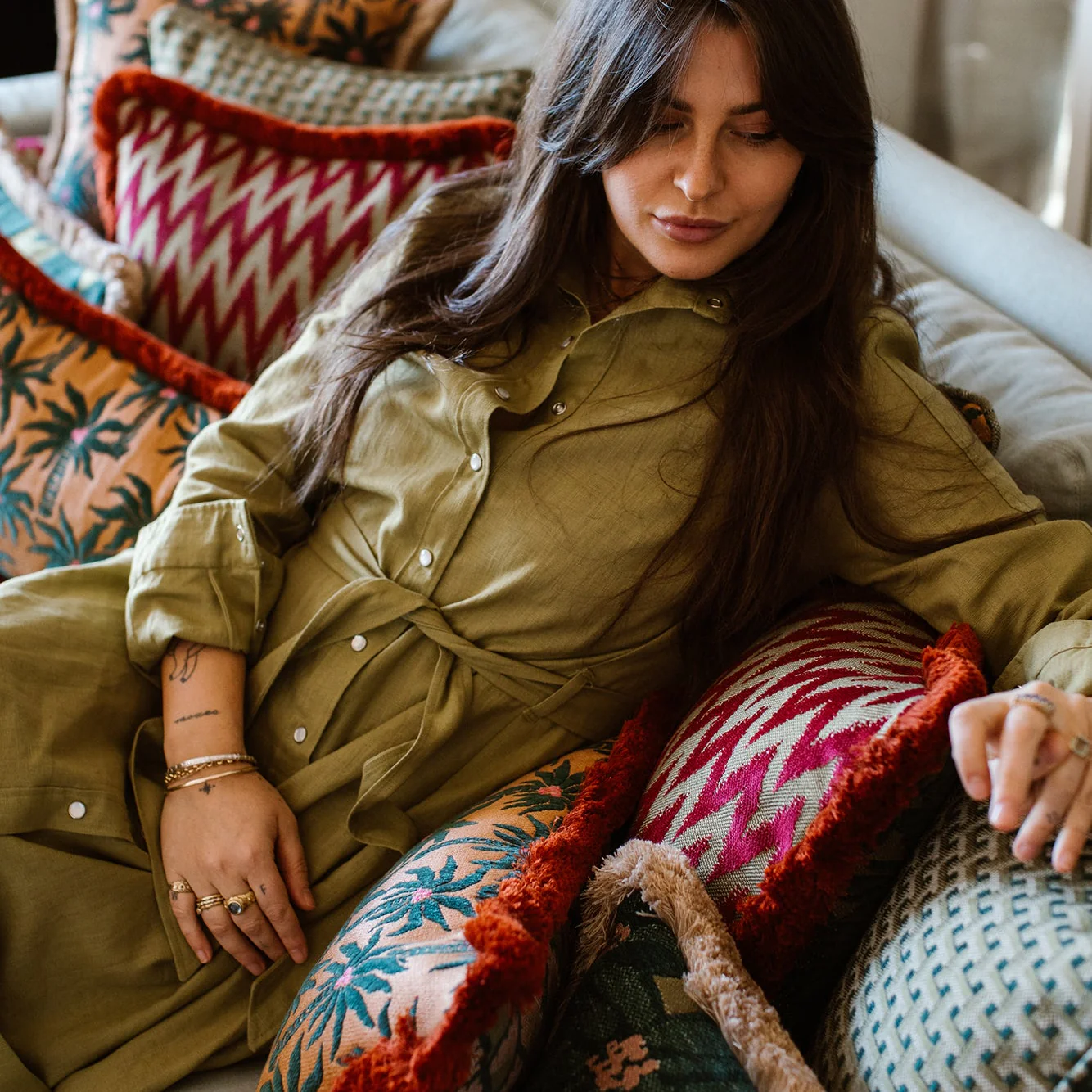 Cushion Janis Moss & Olive - Image 8