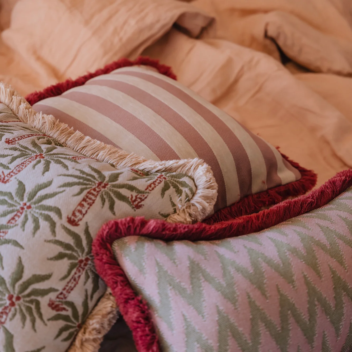 Cushion Rosita Olive & Rose - Image 2