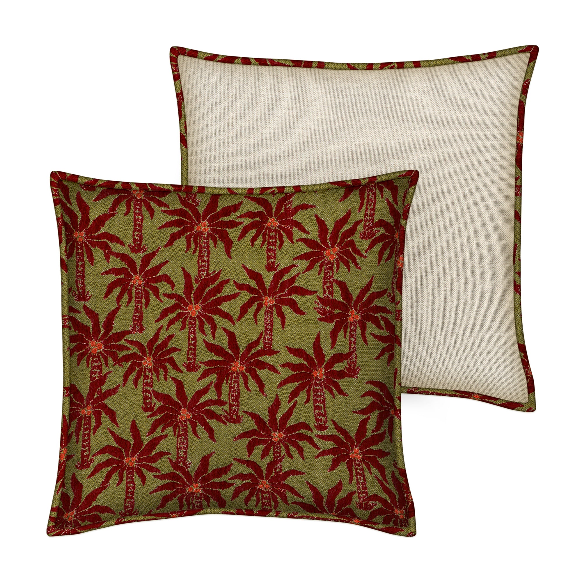 Cushion Laura Olive & Bordeaux - Image 8