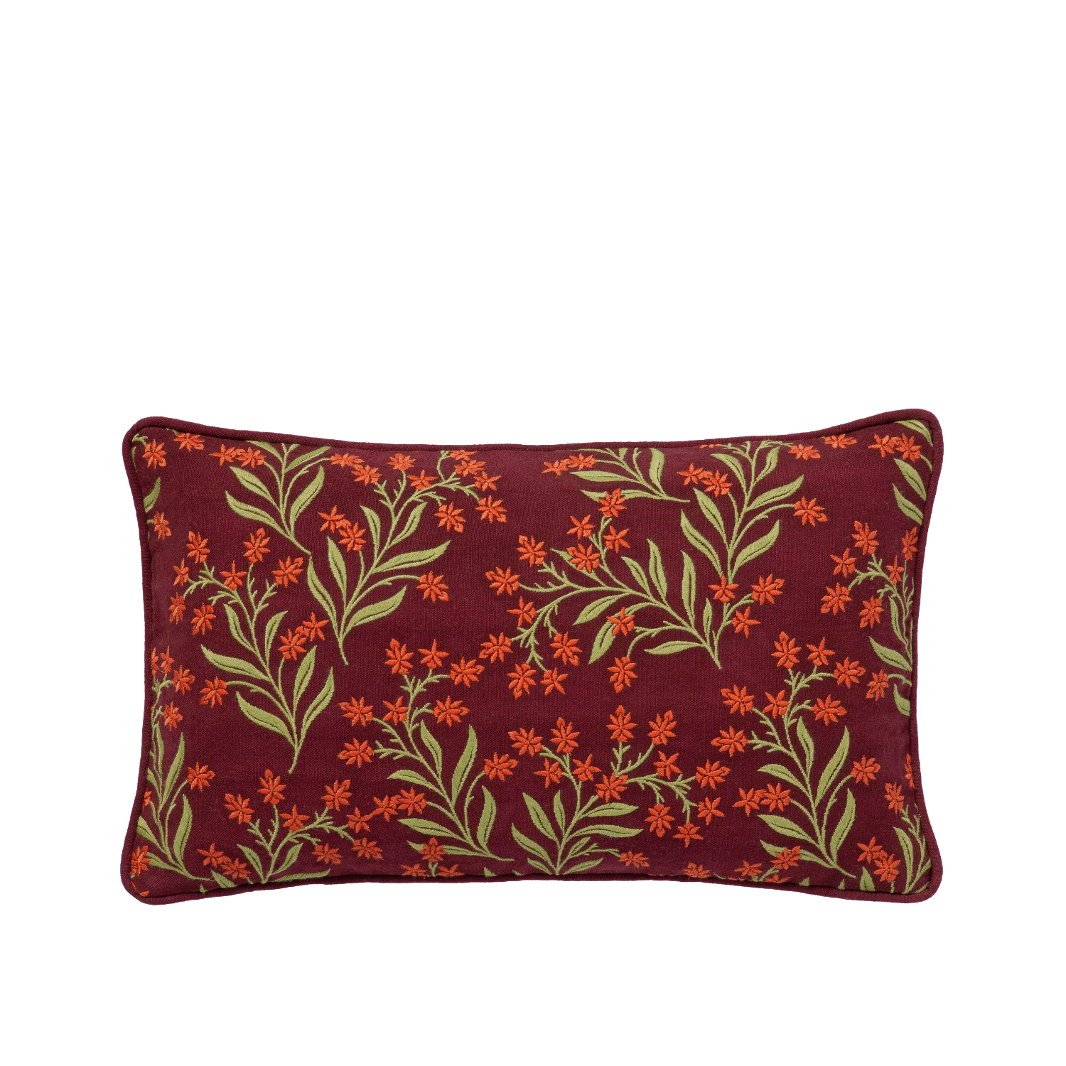 Double sided cushion Audrey Burgundy & Fern
