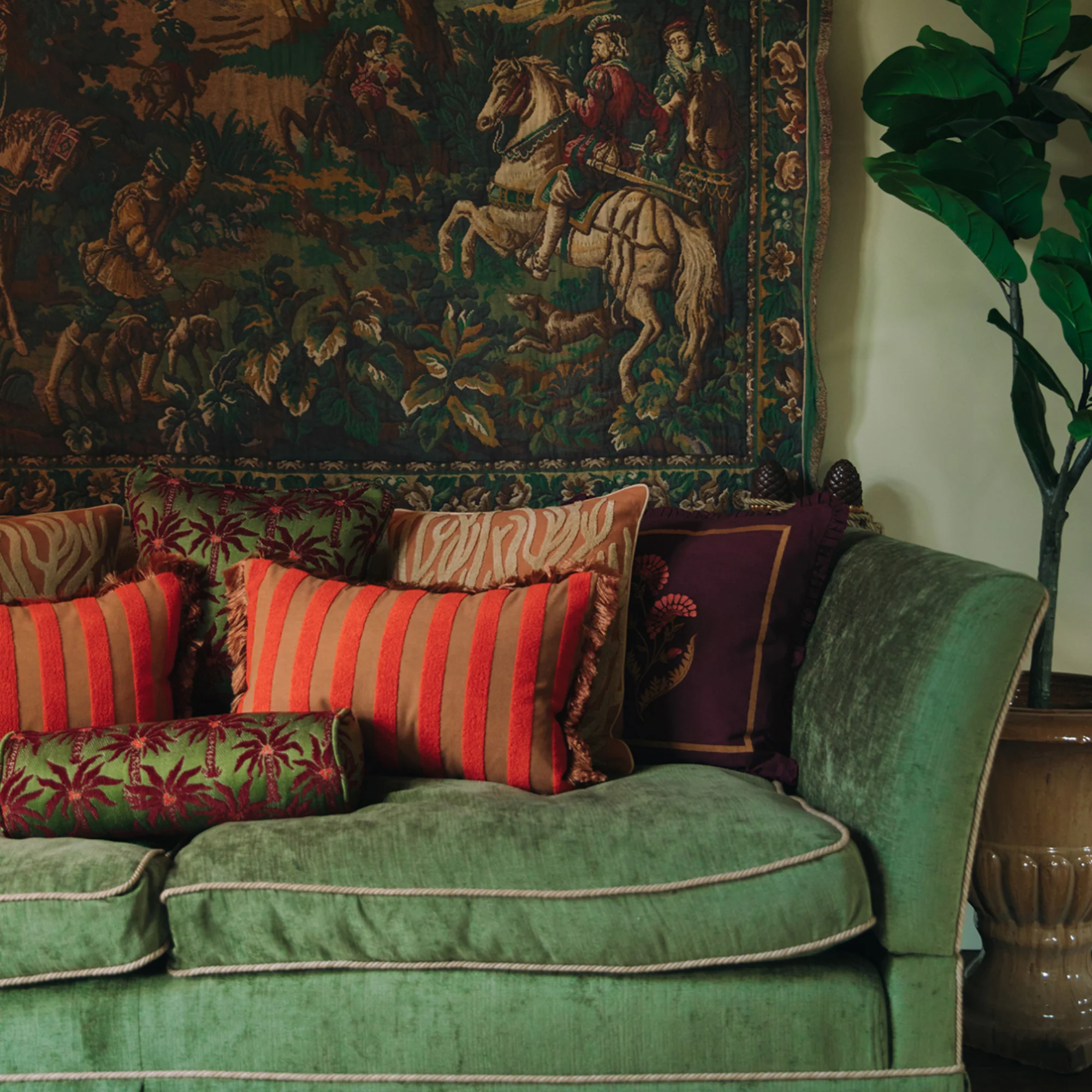 Cushion Jackie Coral & Caramel - Image 8