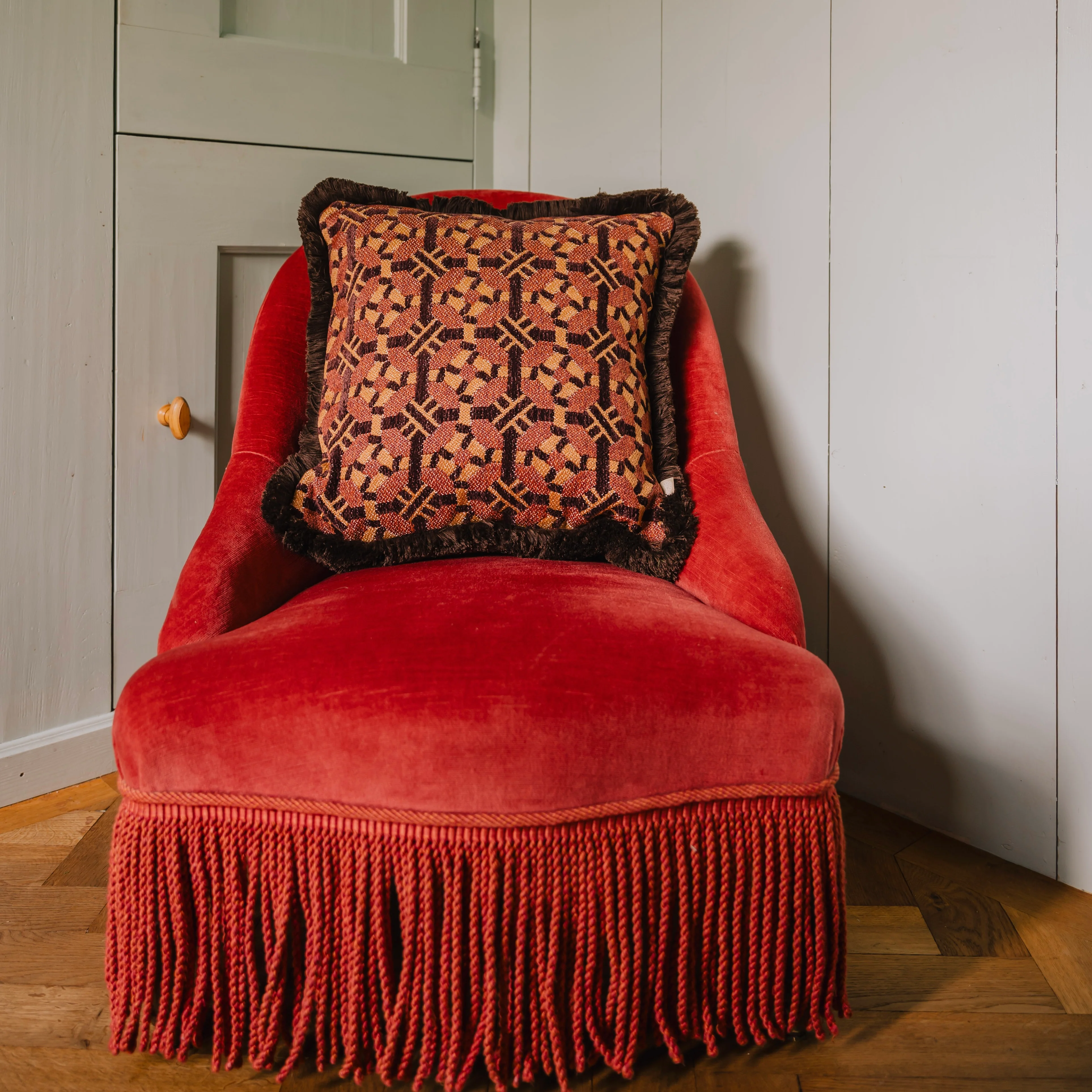 Double sided cushion Coco Chocolate & Caramel x Maya Chocolate & Raffia - Image 6