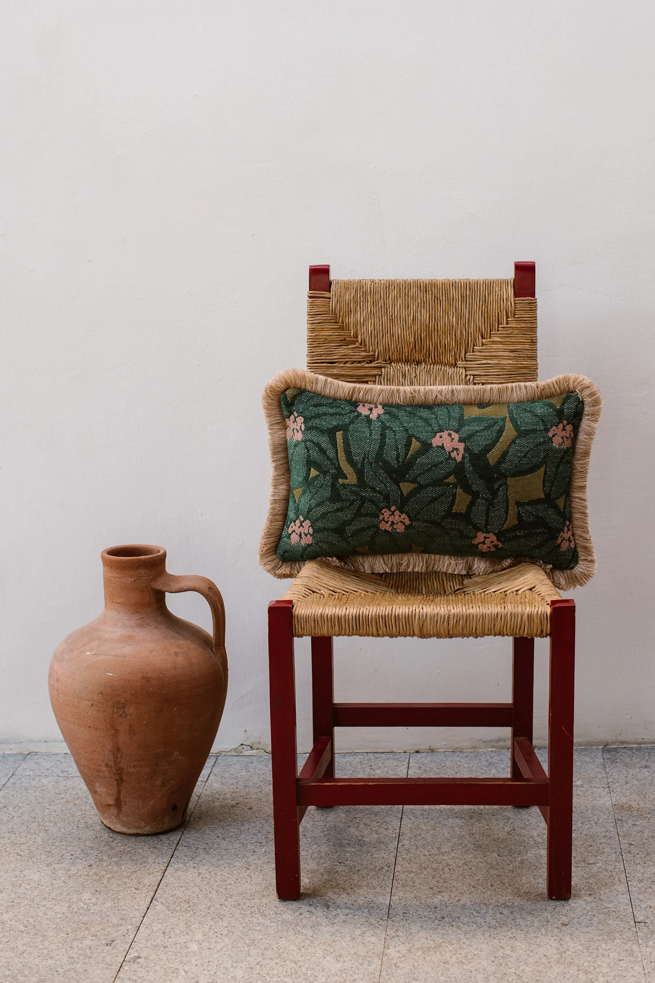 Double sided cushion Jackie Caramel & Ecru x Michelle Moss & Olive - Image 2