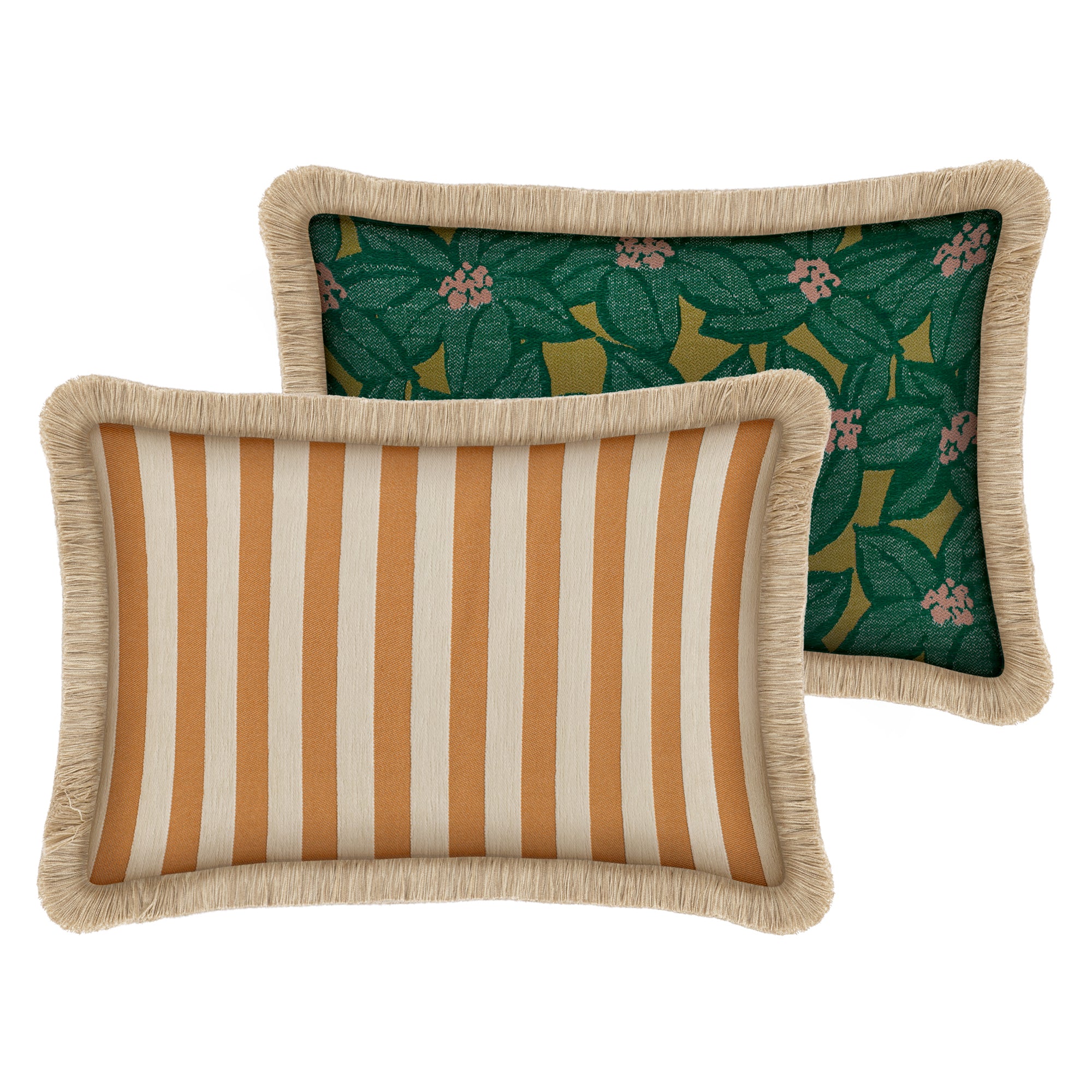 Double sided cushion Jackie Caramel & Ecru x Michelle Moss & Olive - Image 5