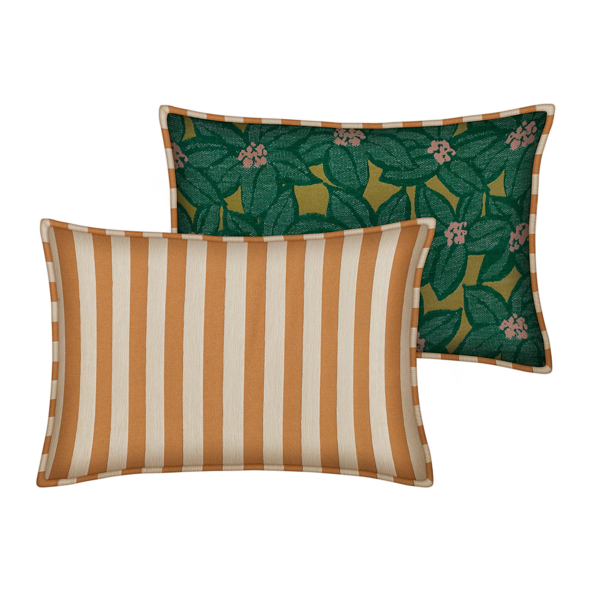 Double sided cushion Jackie Caramel & Ecru x Michelle Moss & Olive - Image 6