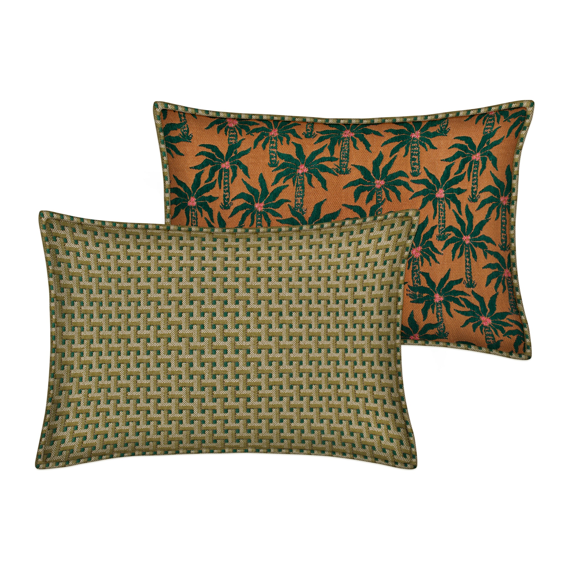 Double sided cushion Janis Moss & Olive x Laura Moss & Caramel