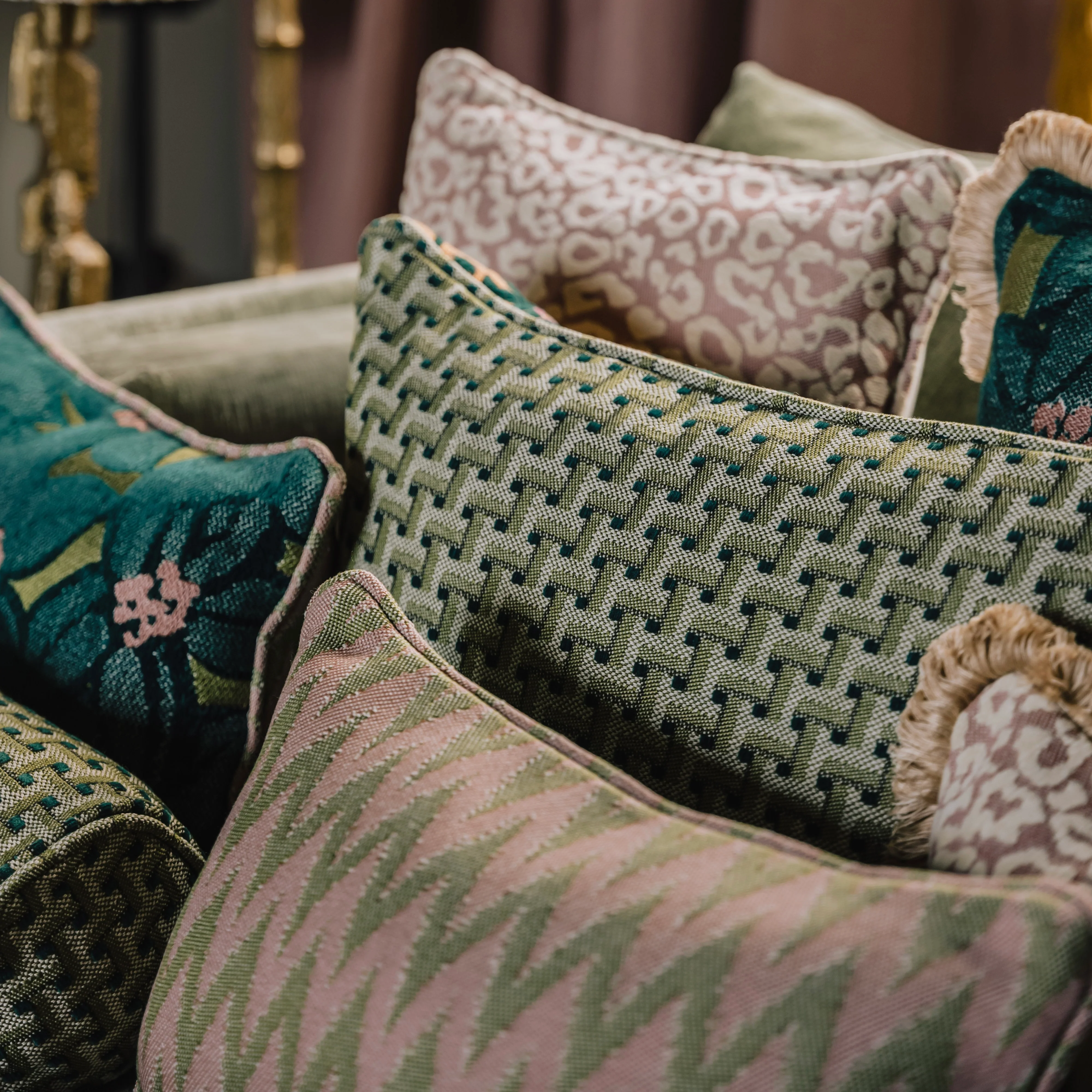 Double sided cushion Michelle Moss & Olive x Rosita Olive & Rose - Image 4