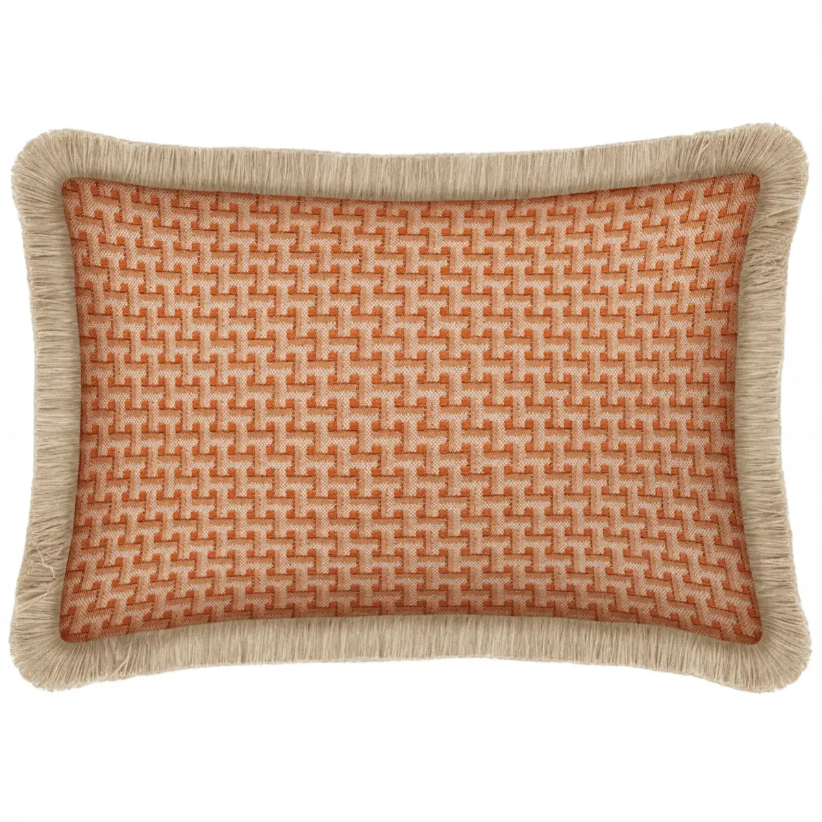 Double sided cushion Mako Ice & Ecru x Janis Burnt Orange - Image 5