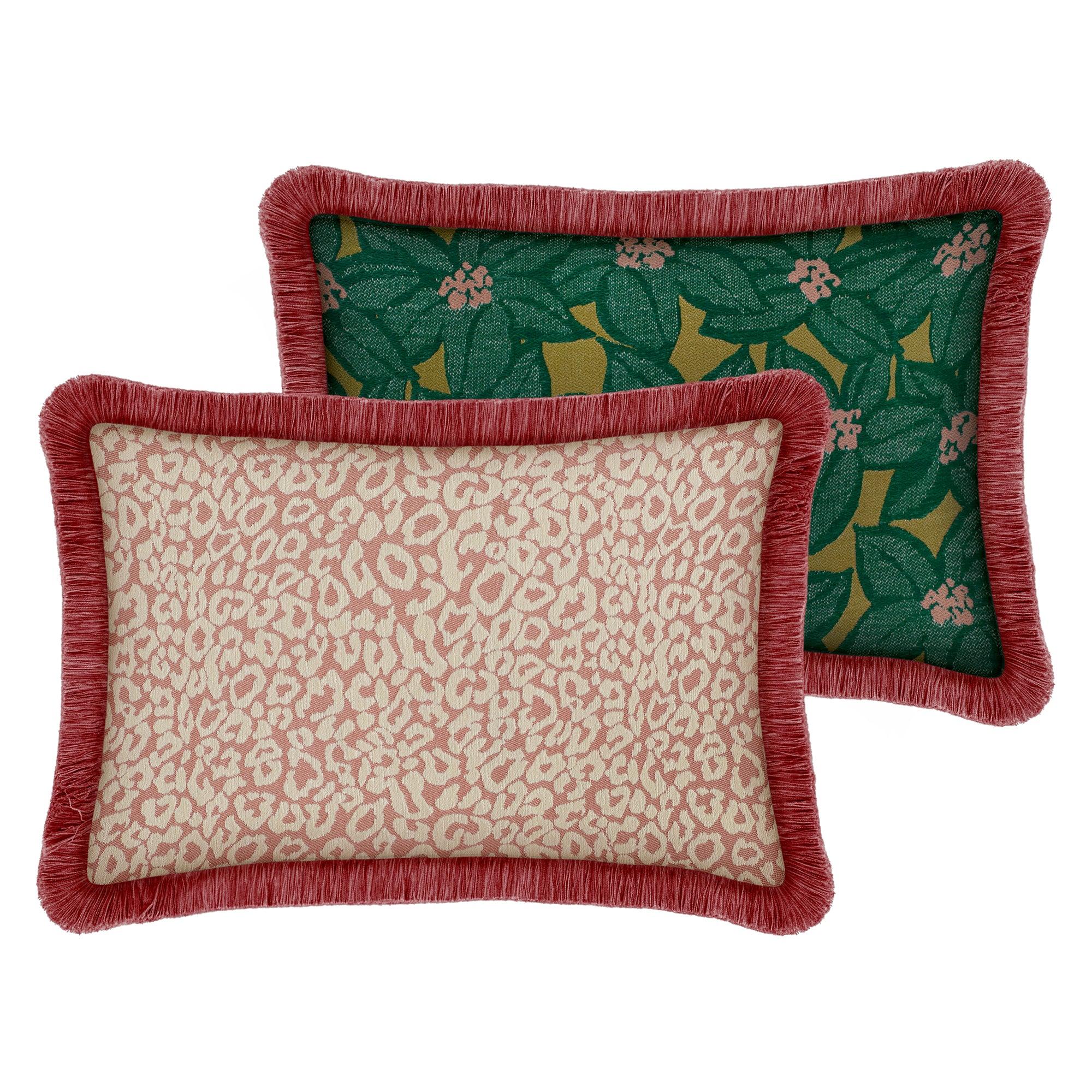 Double sided cushion Maya Rose & Ecru x Michelle Moss & Olive