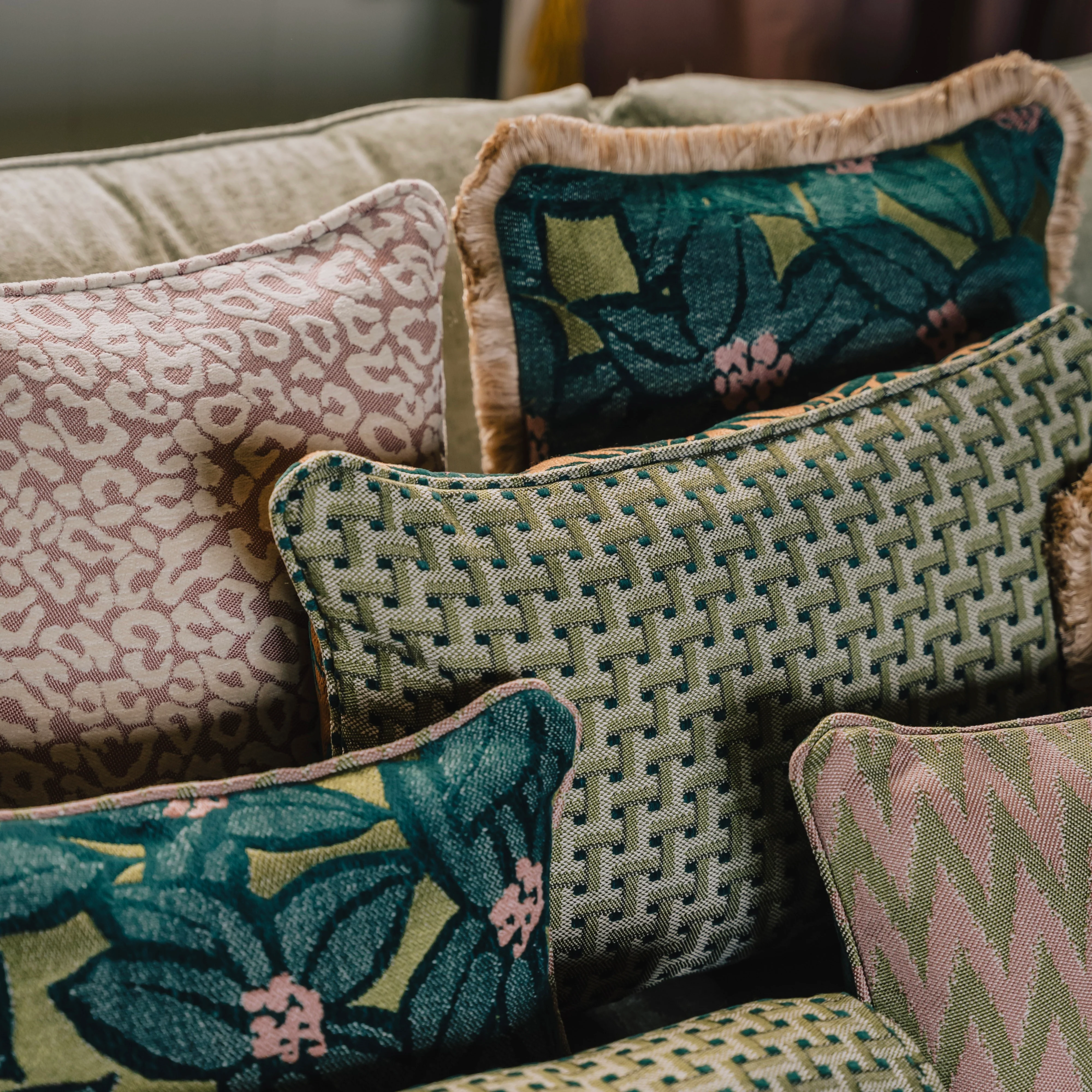 Double sided cushion Michelle Moss & Olive x Rosita Olive & Rose - Image 5