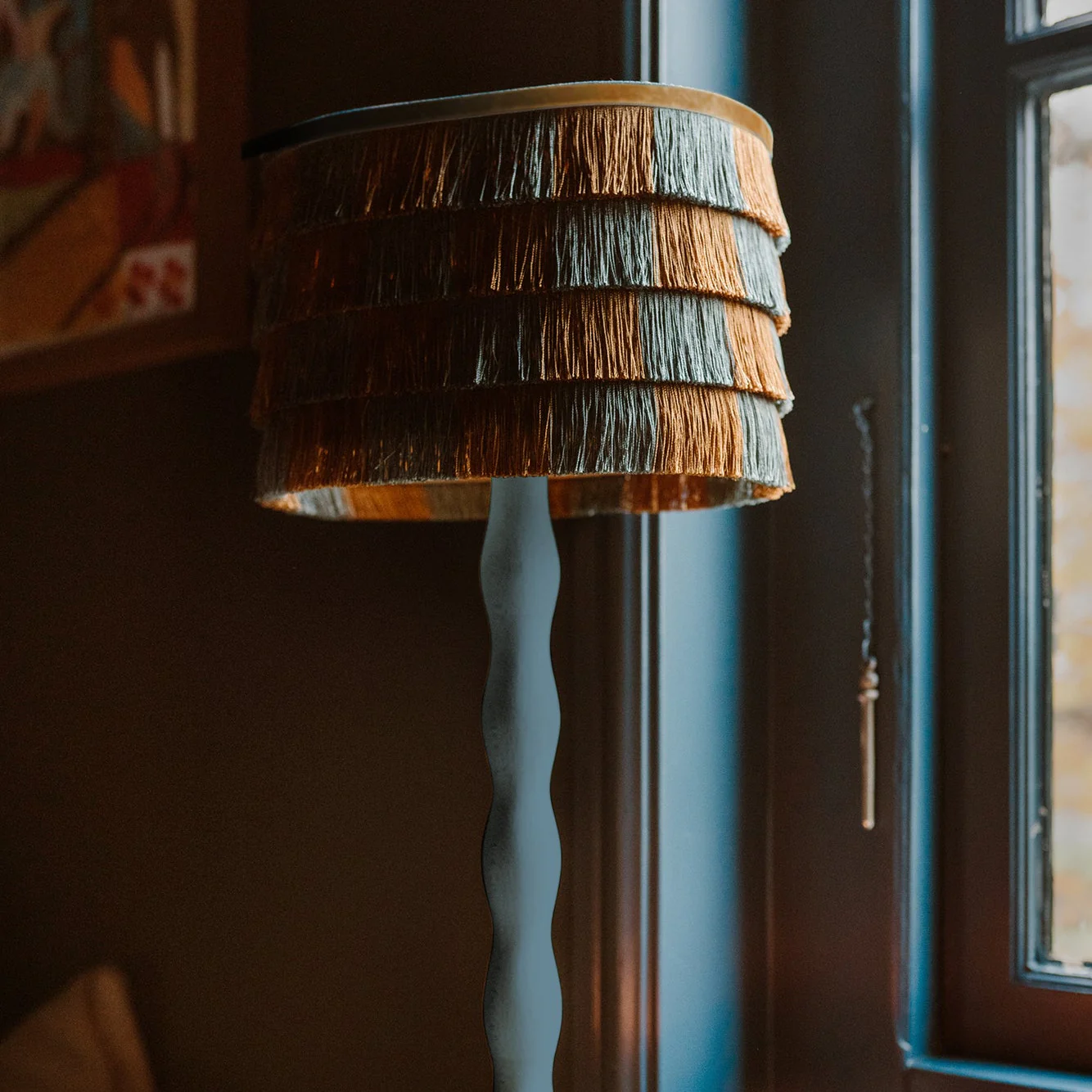 Lampshade Giselle Caramel & Dusty Blue - Image 3