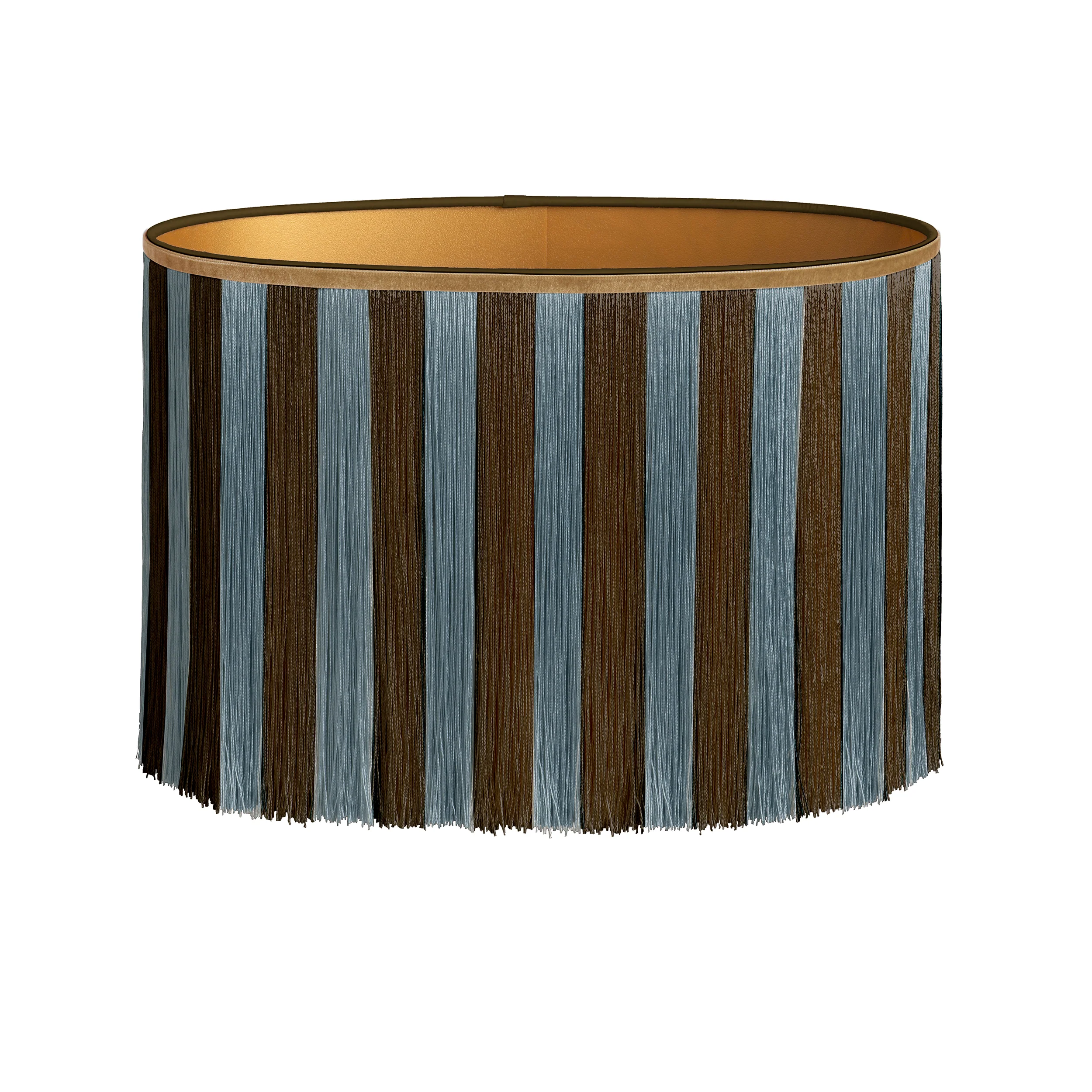 Lampshade Jackie Fringe Chocolate & Smokey Blue