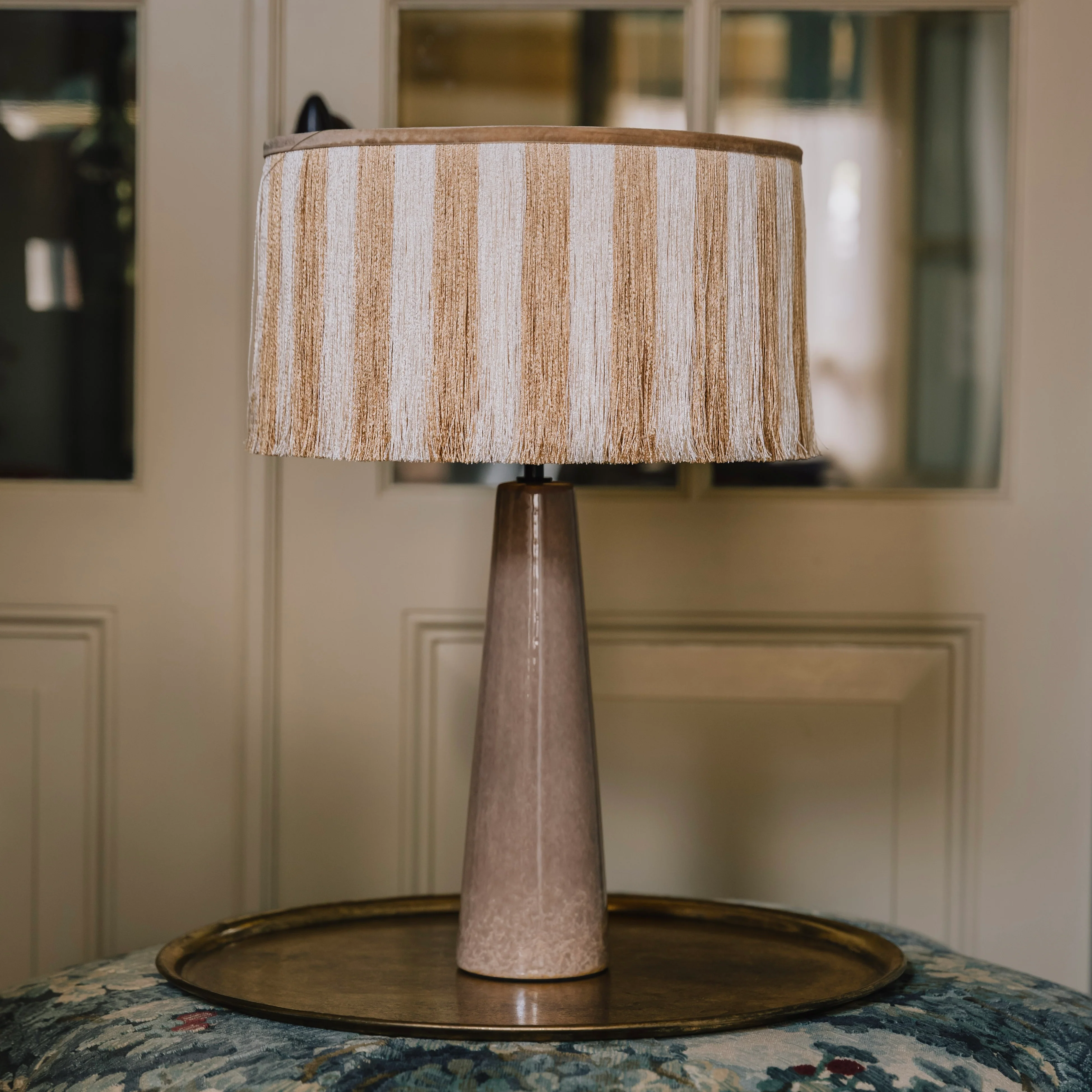 Lampshade Jackie Fringe Sand & Ecru - Image 2