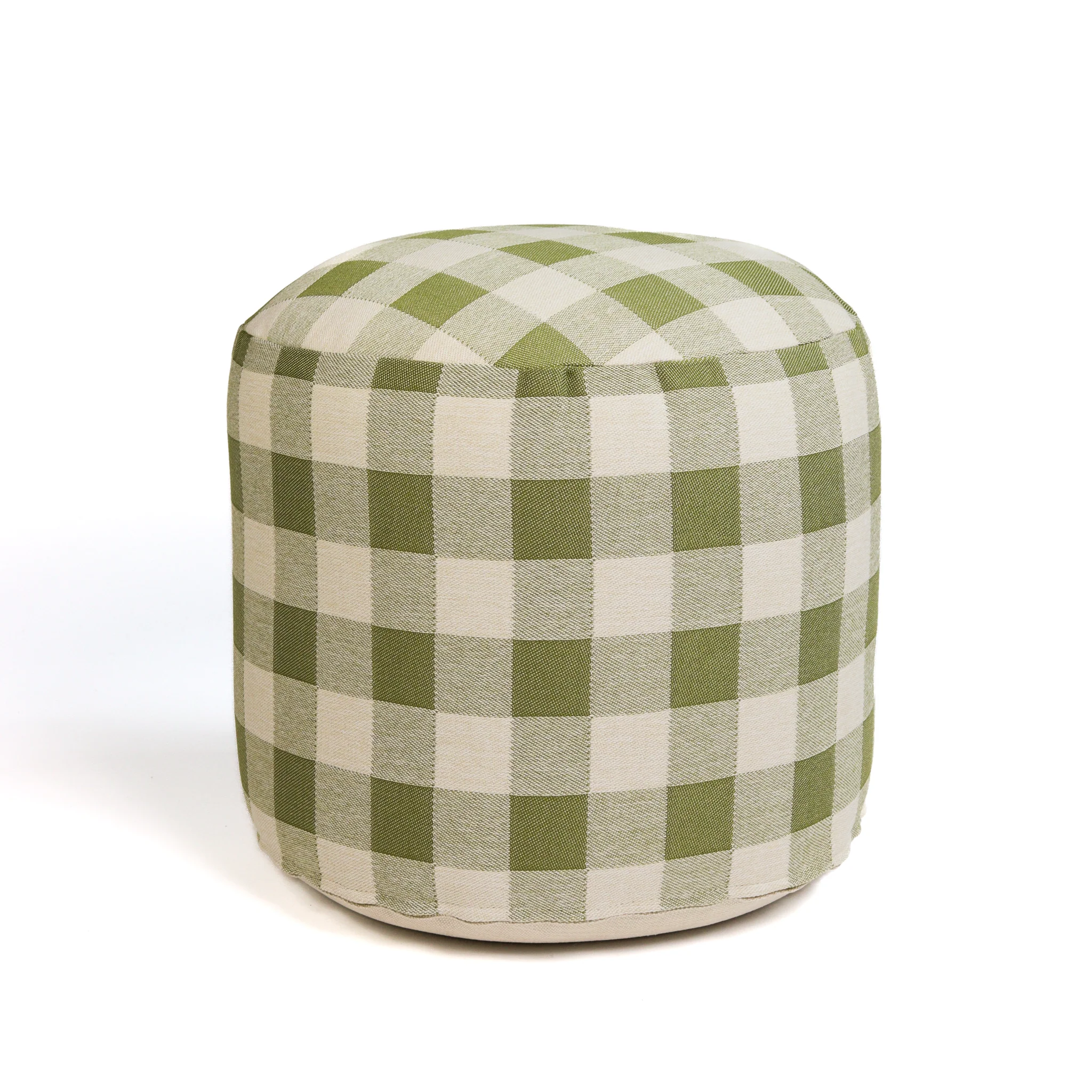 All-season pouf Brigitte Olive & Ecru