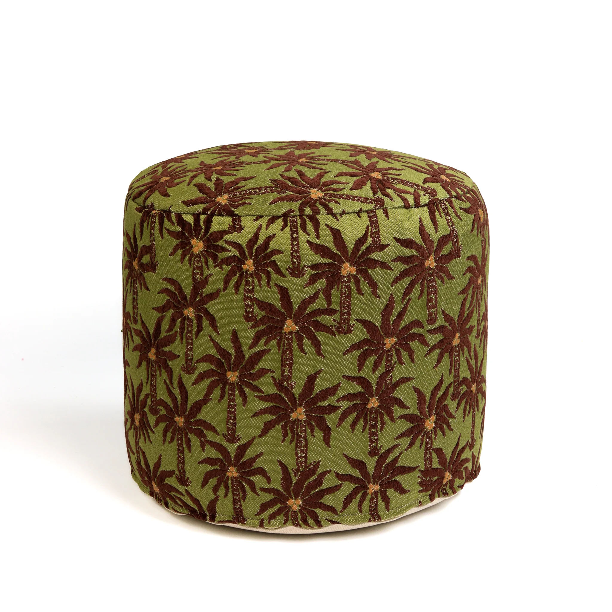 All-season pouf Laura Chocolate & Olive