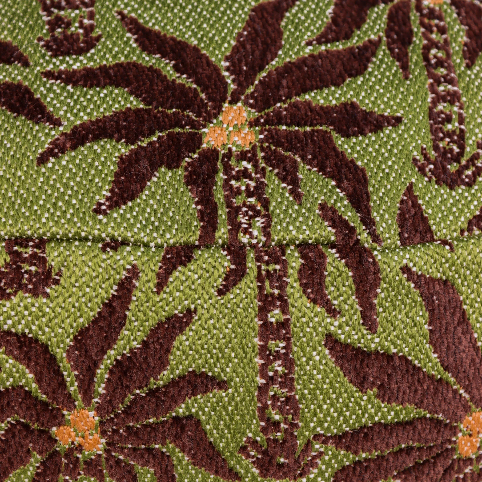 All-season pouf Laura Chocolate & Olive - Image 2