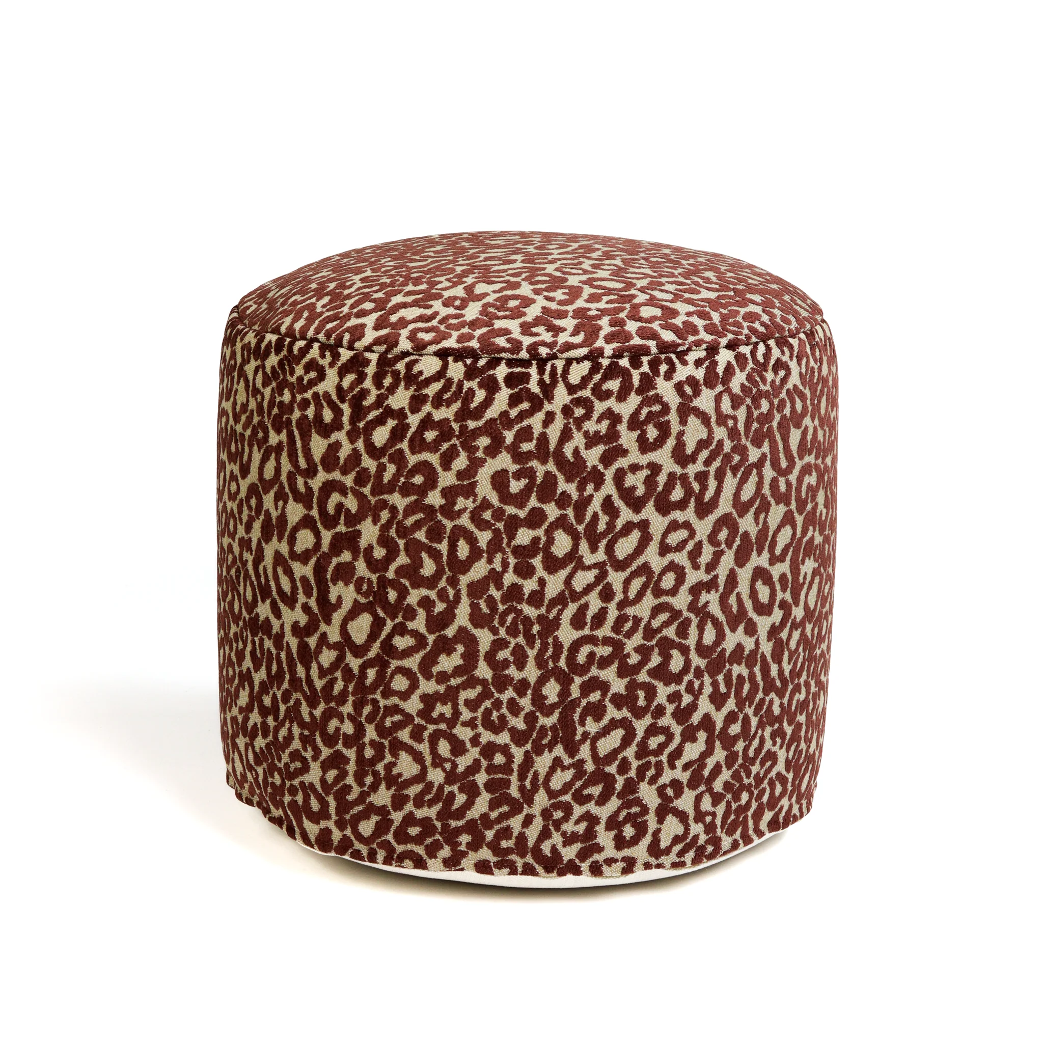 All-season pouf Maya Chocolate & Raffia