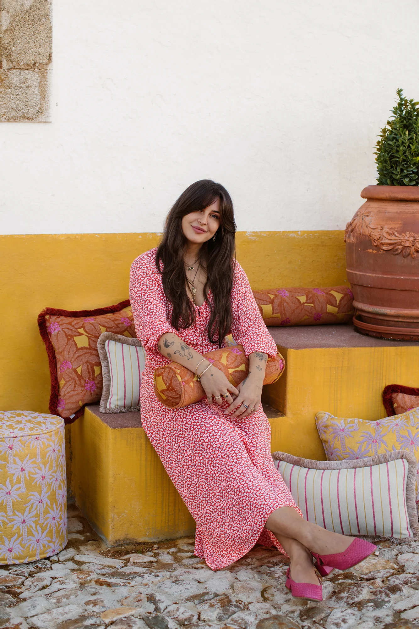Pouf Laura Sunflower & Rose - Image 3