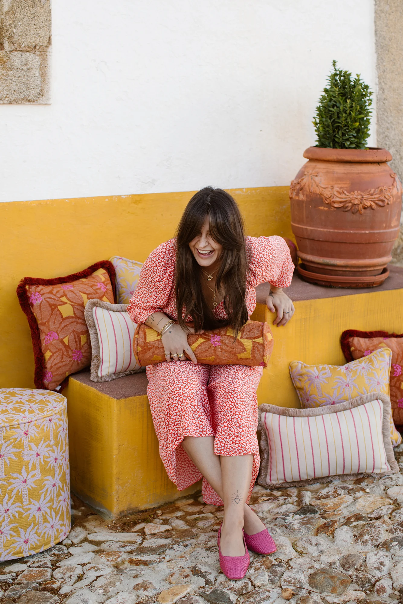Pouf Laura Sunflower & Rose - Image 6
