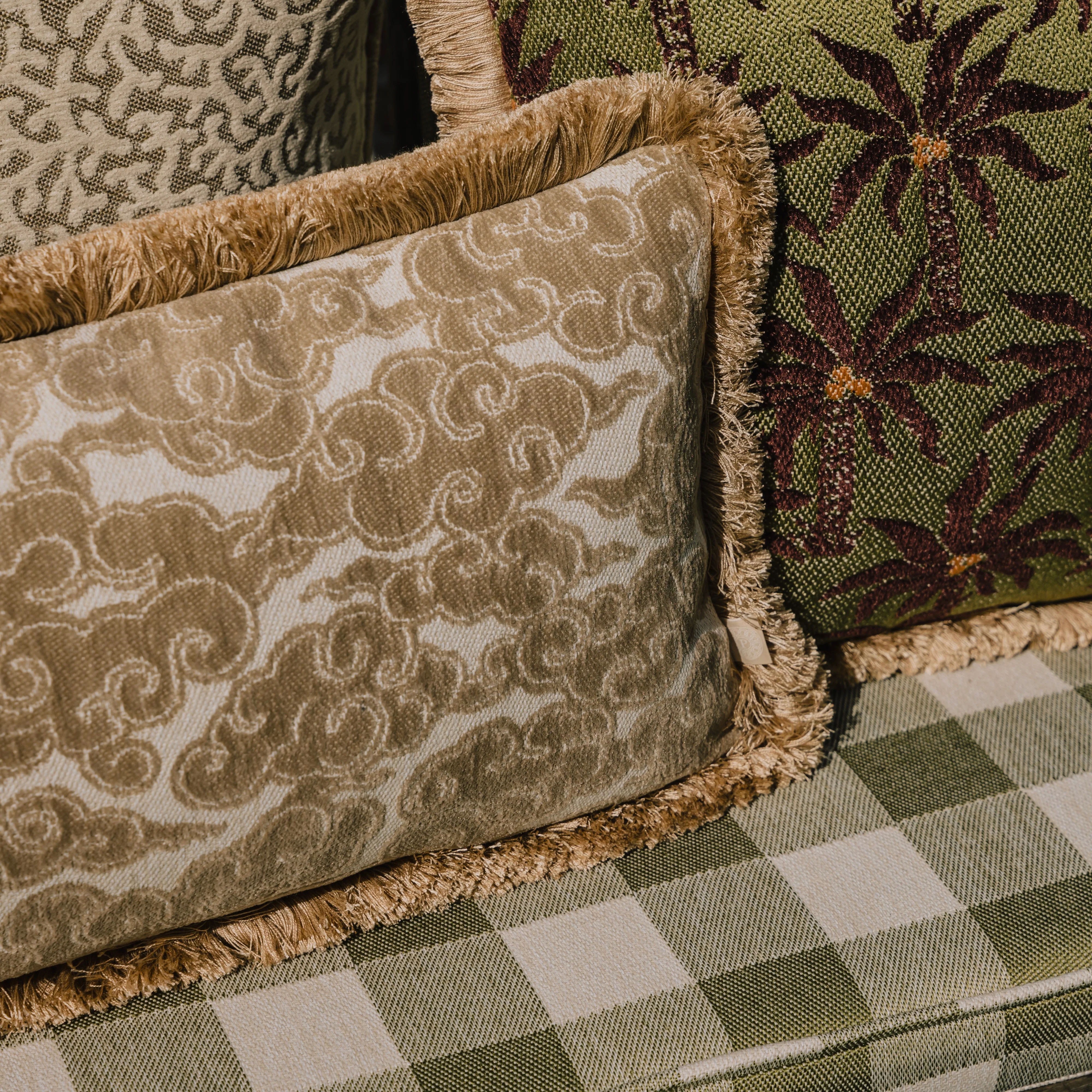 Sofa cushion Brigitte Olive & Ecru - Image 3