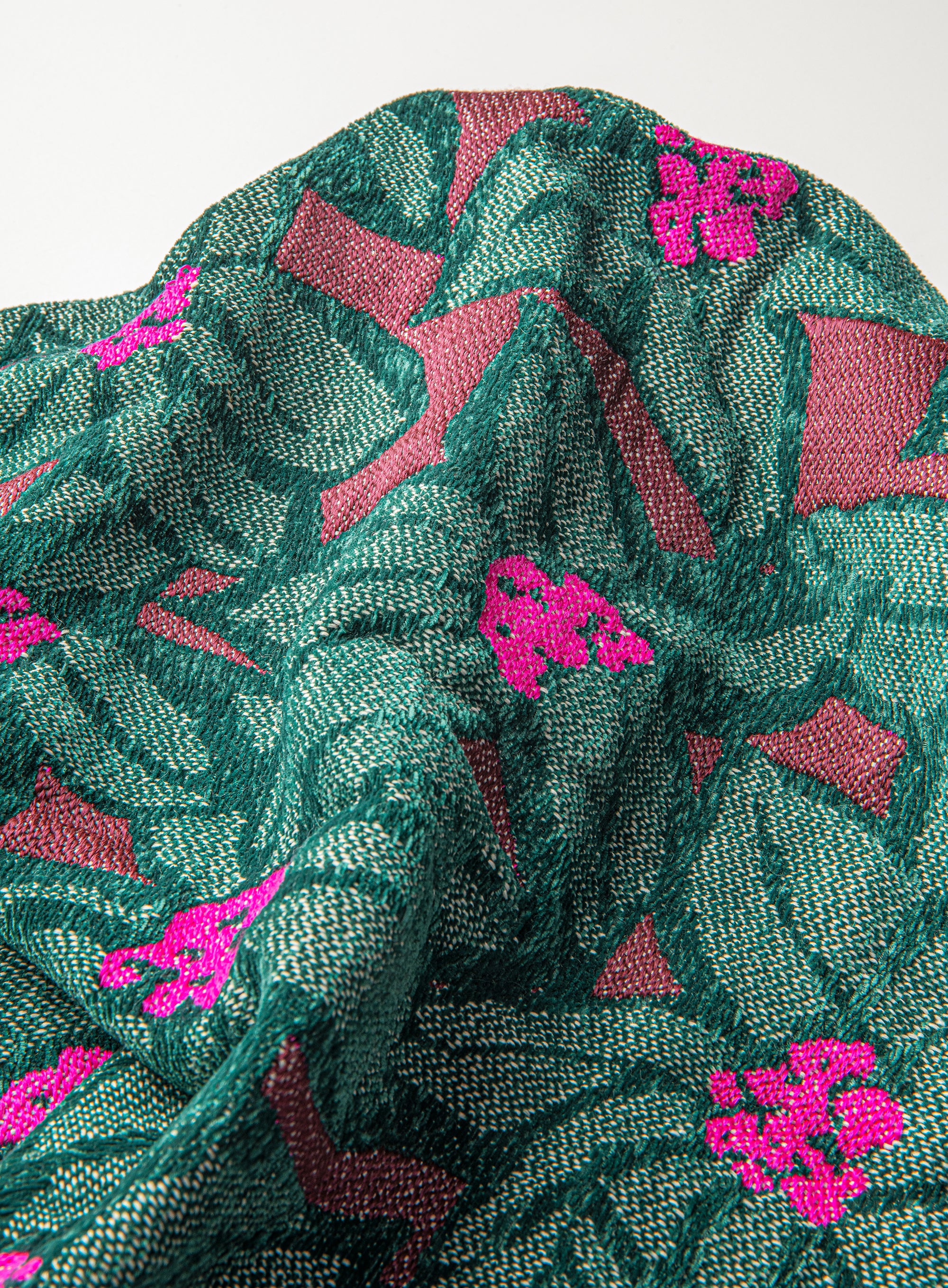 Fabric Michelle Bordeaux & Green - Image 2